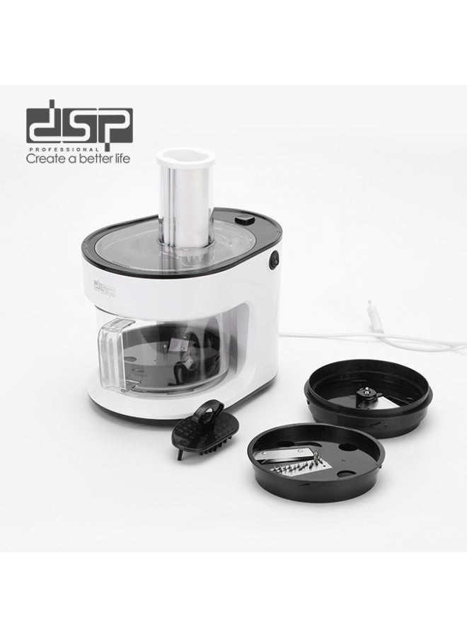 دي اس بي جهاز تحضير السلطة ومحضر الطعام DSP 5 في 1 - سعة 1500 مل، شفرات من الفولاذ المقاوم للصدأ، قطاعة حلزونية ومفرمة، 1200 دورة في الدقيقة، تصميم سهل التنظيف - Image 2